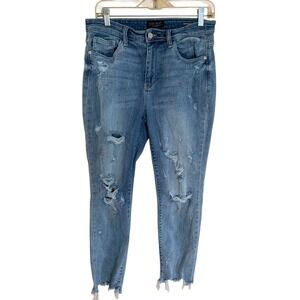 Judy Blue Distressed Boyfriend Jeans Ripped Ankle Denim Paint Splatter 9/29‎